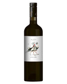 Ca'n Vetla 2021 Rotwein von Vid'auba, Nahaufnahme der Flasche mit Etikett und dunklem Rotweinglas.